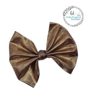 Girls Large Gold Hair Bow